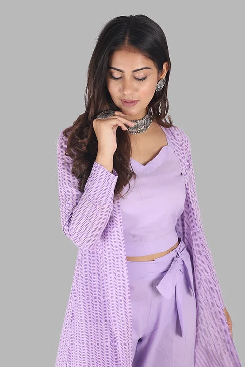 Lilac Co-ord set with Jacket