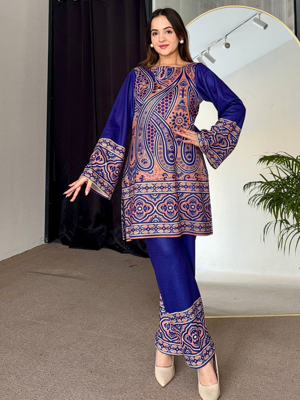 Royal Azure Woollen Kurta Set