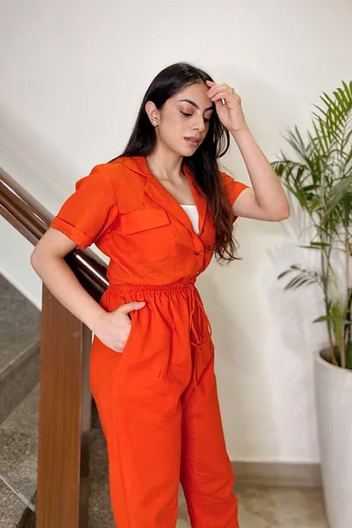 Bold Orange Jumpsuit