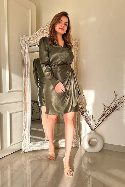 Emily Formal Olive Dress