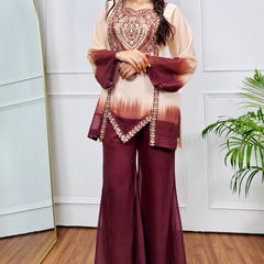 Mocha Mirage Ombre Kurta Set