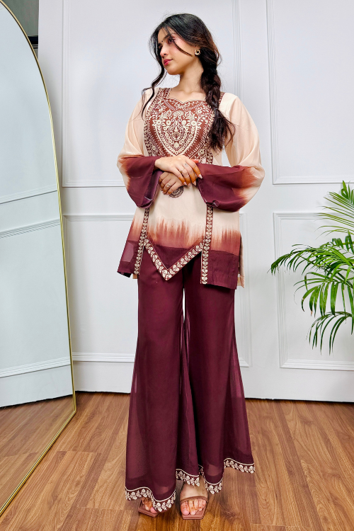 Mocha Mirage Ombre Kurta Set