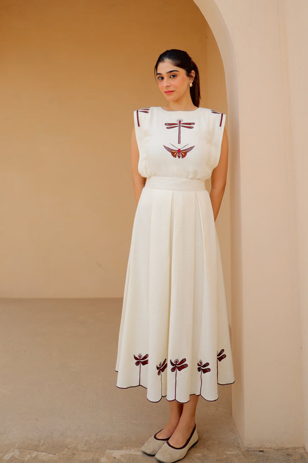 Ivory Grace Embroidered Skirt Set