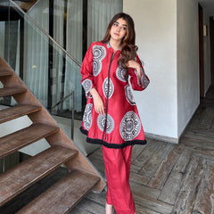 Stunner Red Pakistani Kurta Set