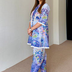 Blue Festive Schiffi Kurta Set