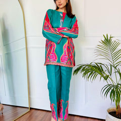 Pink & Green Festive Kurta Set