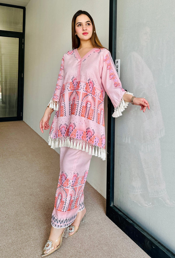 Ayesha Pink Festive Fusion Set