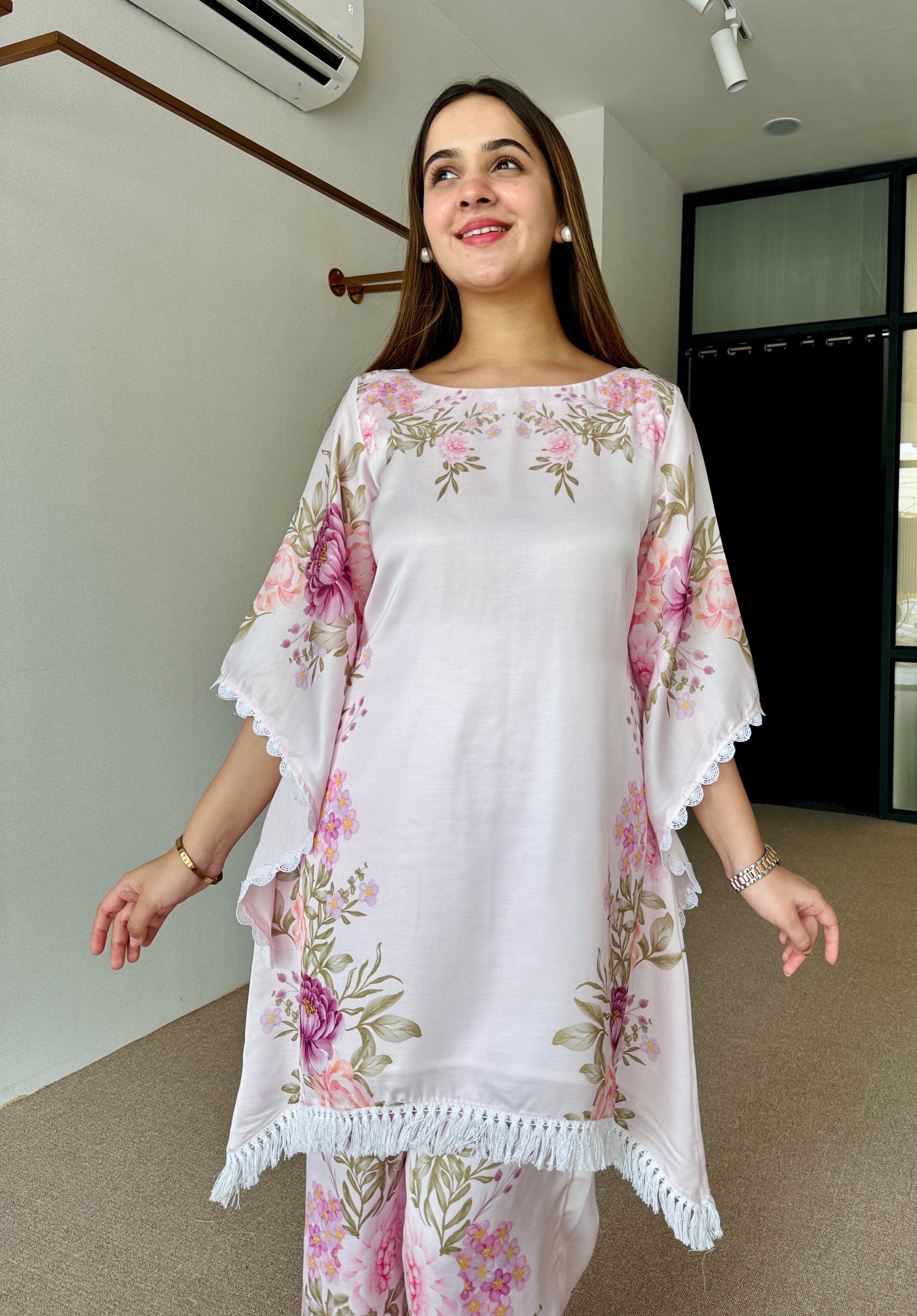 Pink Festive Kaftaan Set