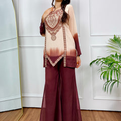 Mocha Mirage Ombre Kurta Set