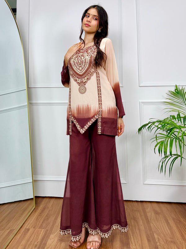 Mocha Mirage Ombre Kurta Set