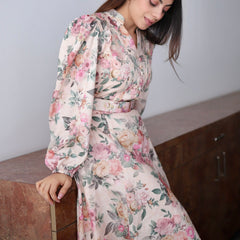 Taylor Pastel Floral Midi Dress