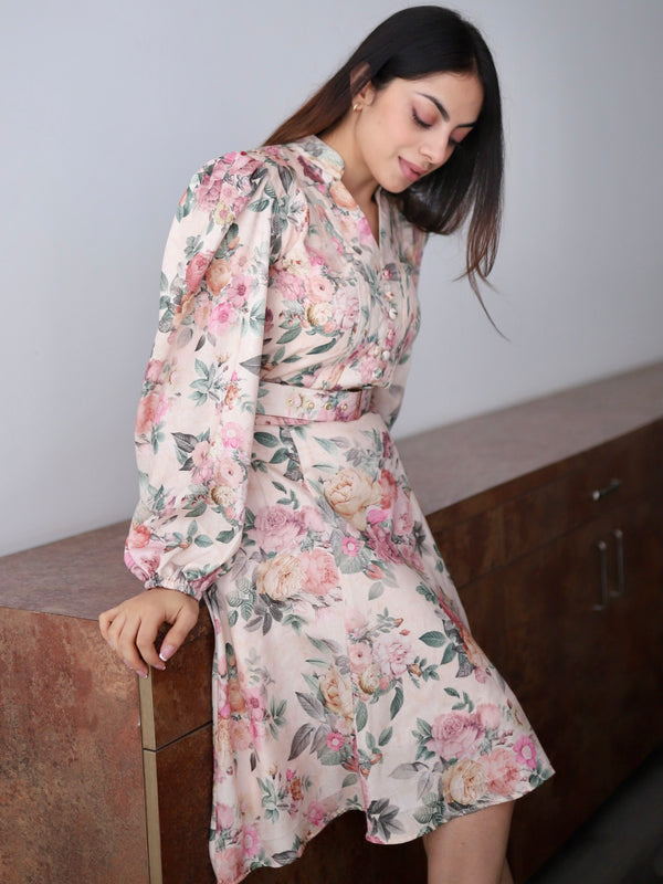 Taylor Pastel Floral Midi Dress