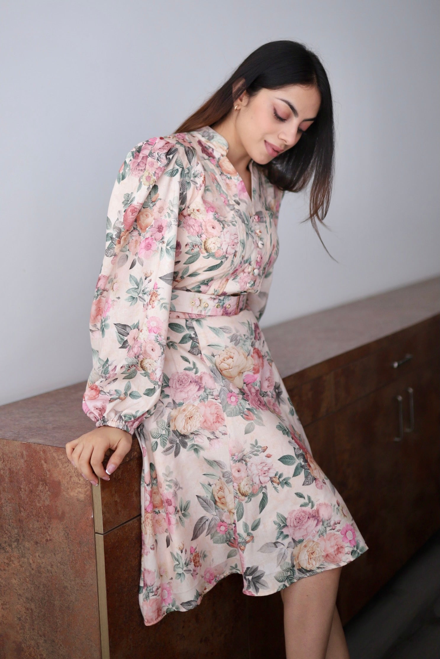 Taylor Pastel Floral Midi Dress