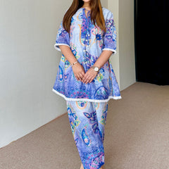 Blue Festive Schiffi Kurta Set