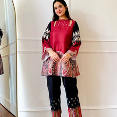 Red & black Paisley Co-ord Set