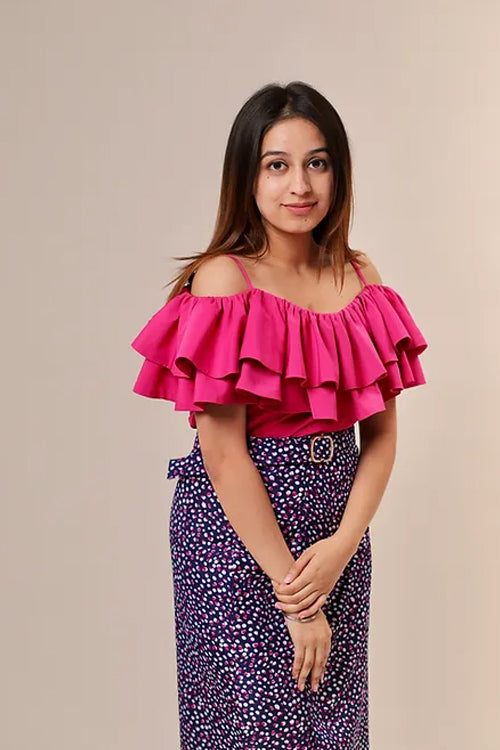 Polka Dot Skirt With Pink Top