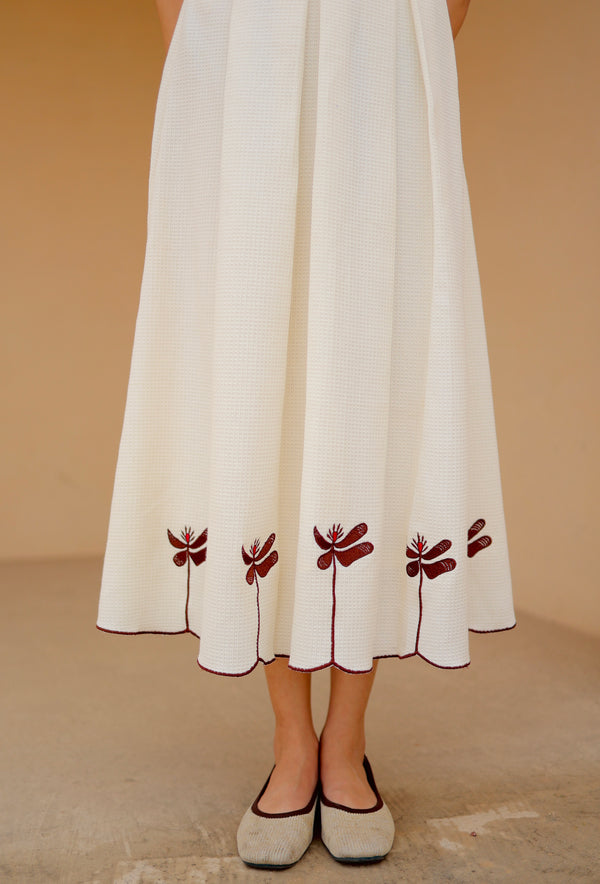 Ivory Grace Embroidered Skirt Set