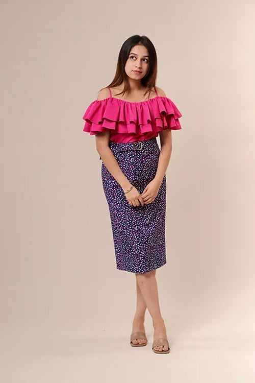 Polka Dot Skirt With Pink Top