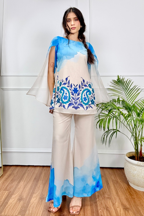 Ivory Sky Ombre Kurta Set