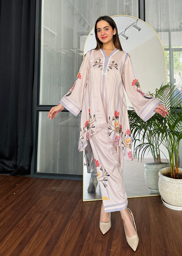 Floral Veil Festive Kurta Set