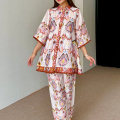 Pastel Ikkat Festive Kurta Set