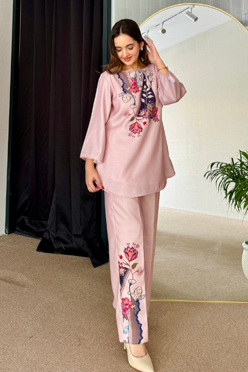 Rosepink Pashmina Co Ord Set