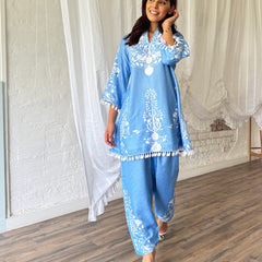 Effortless Blue  Kurta Set