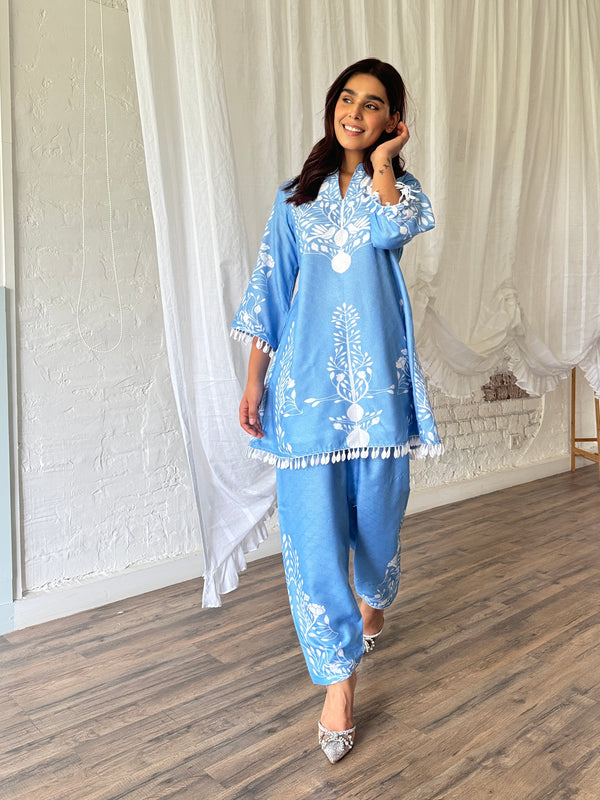 Effortless Blue  Kurta Set
