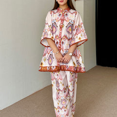 Pastel Ikkat Festive Kurta Set