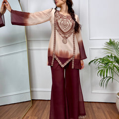 Mocha Mirage Ombre Kurta Set