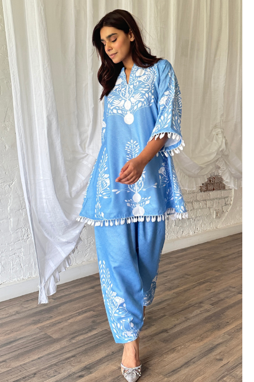 Blue Summer Kurta Set