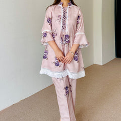 Mahira Beige Floral Festive Kurta Set