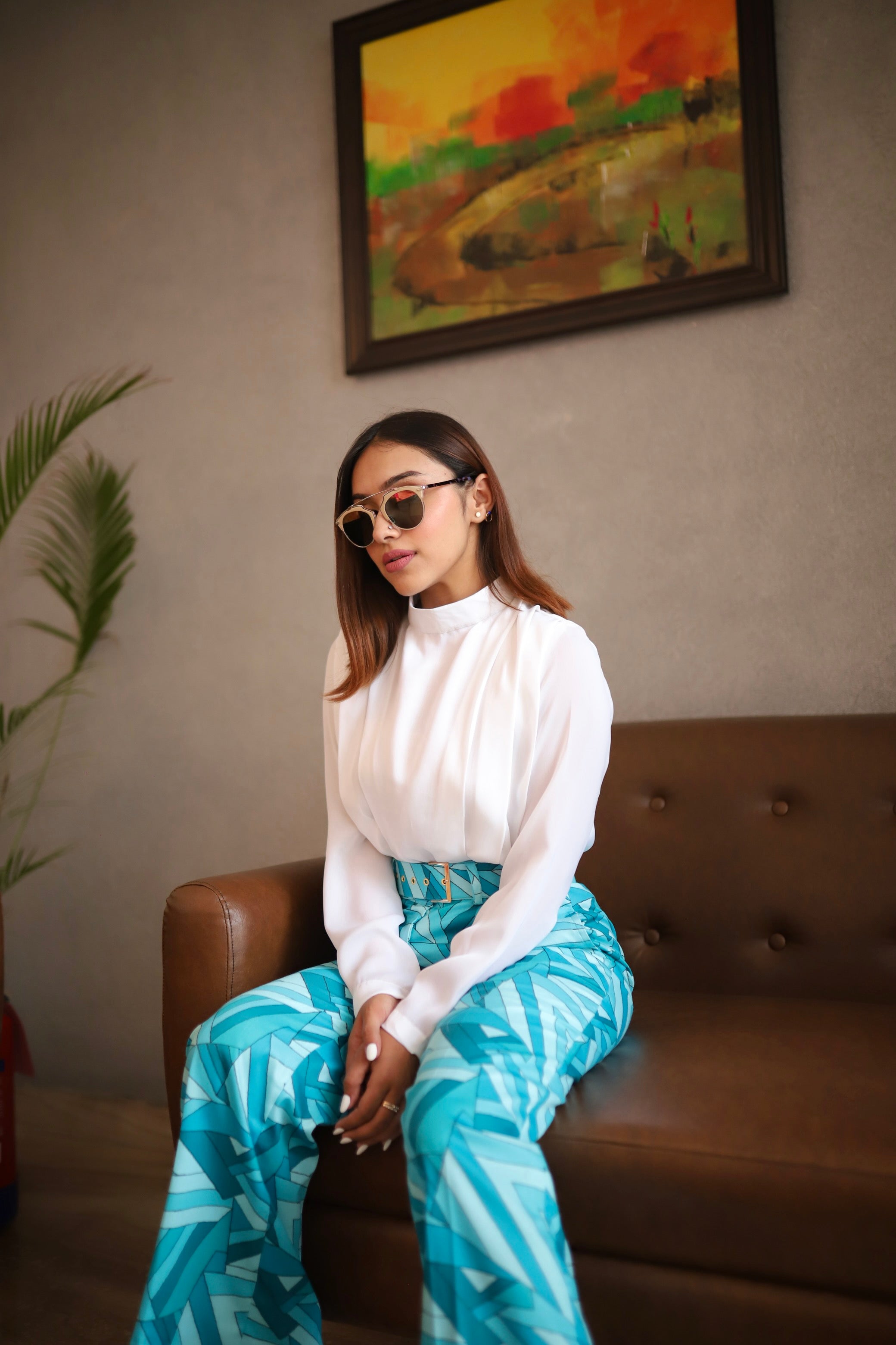 Formal White Satin Top