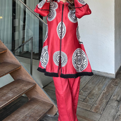 Stunner Red Pakistani Kurta Set