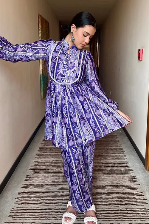 Purple Fusion Kurta Set