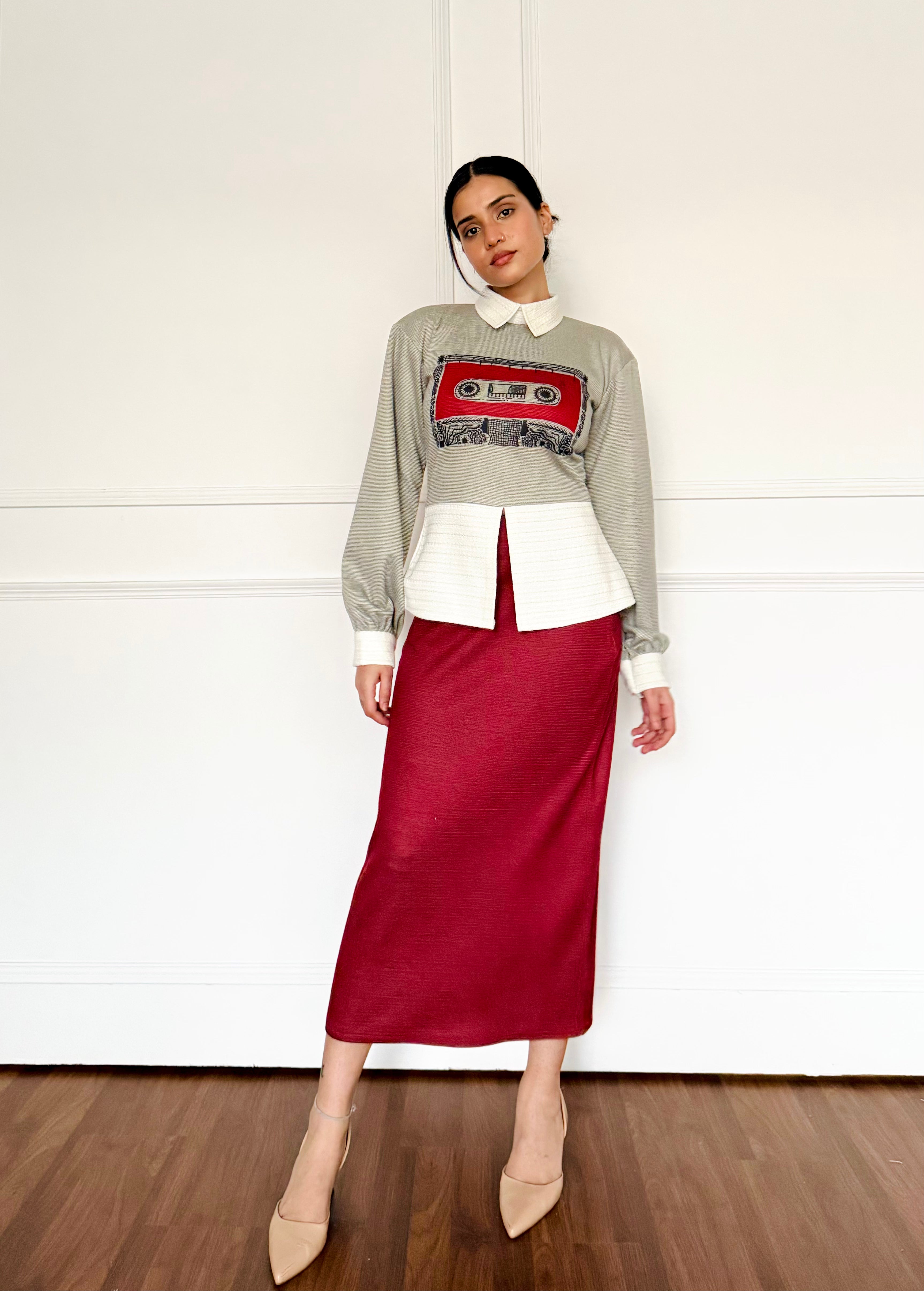 Crimson Winter Skirt Set