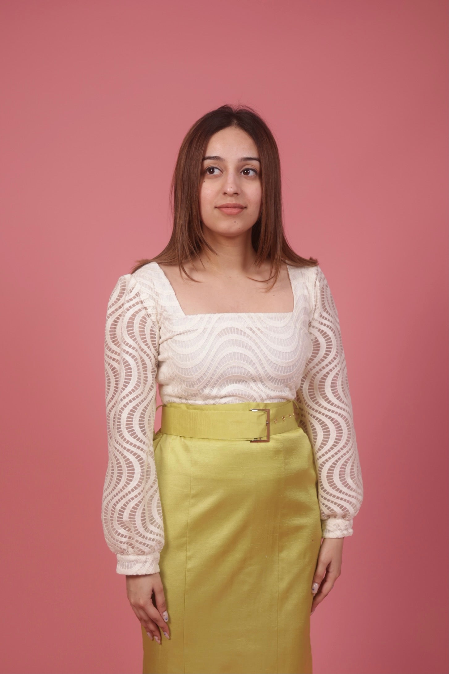 White Cutout Top
