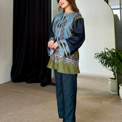 Emerald Elegance Pashmina Kurta Set