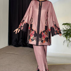 Pink Blossom Winter Kurta Set