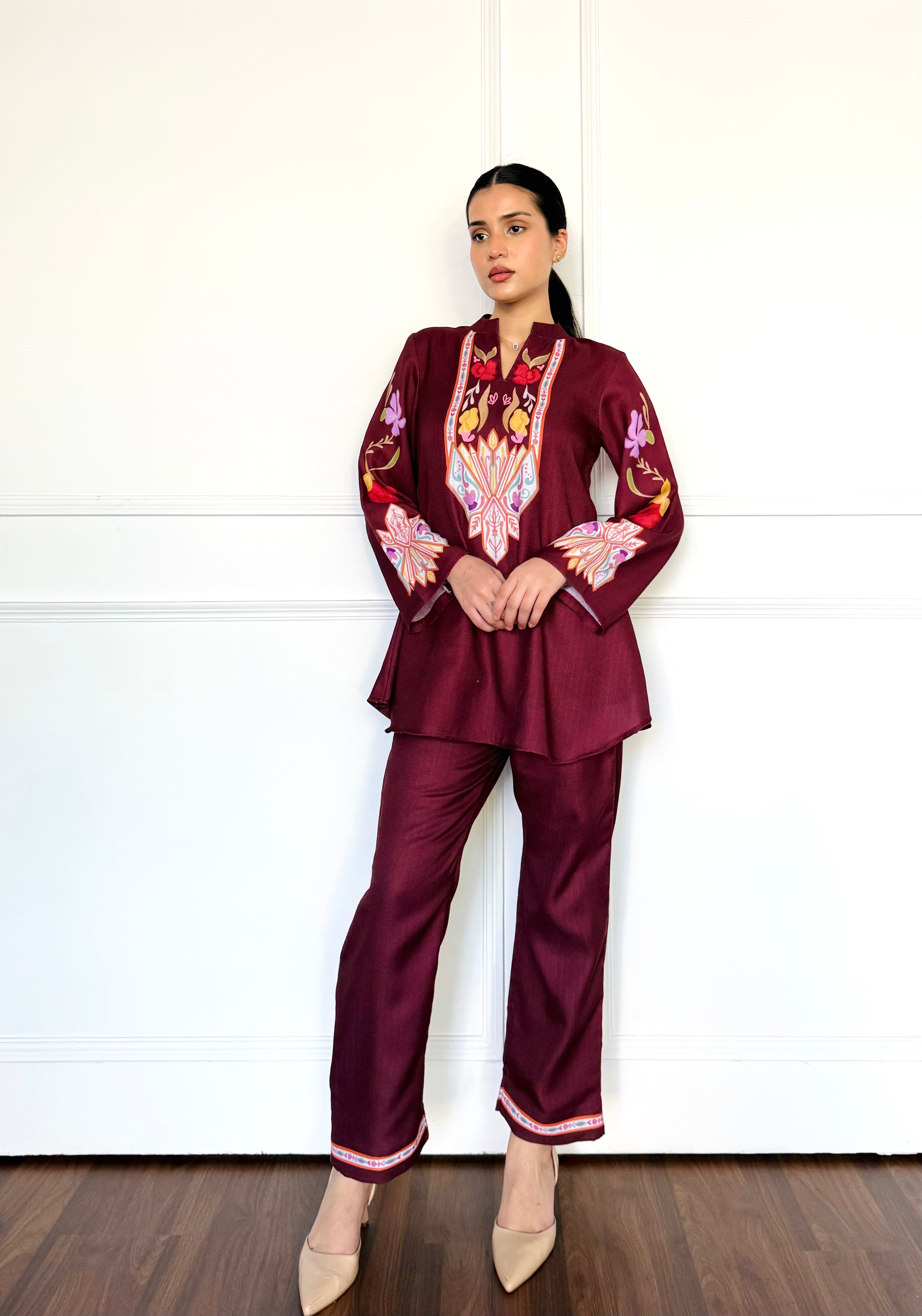 Maroon Winter Co-ord Set