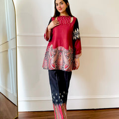 Red & black Paisley Co-ord Set