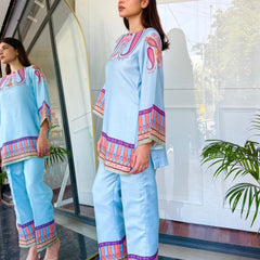 Blue Paisley Kurta Set