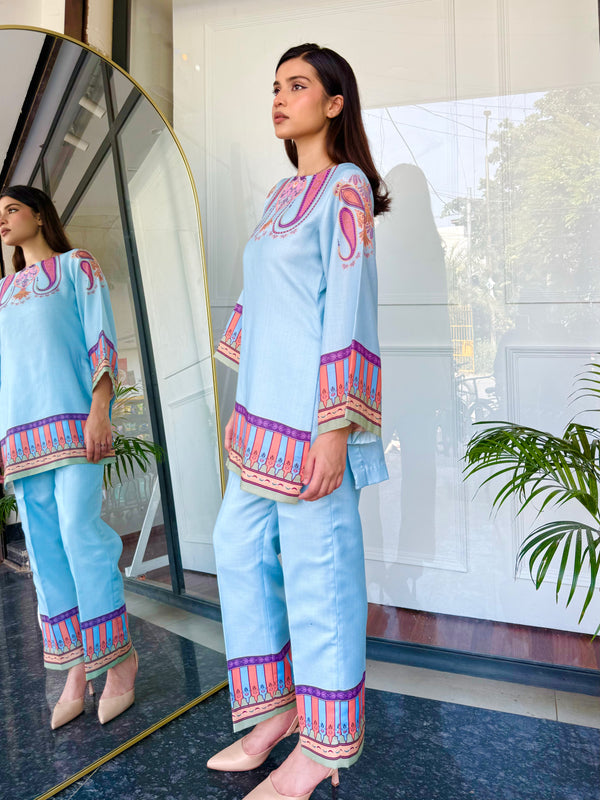 Blue Paisley Kurta Set