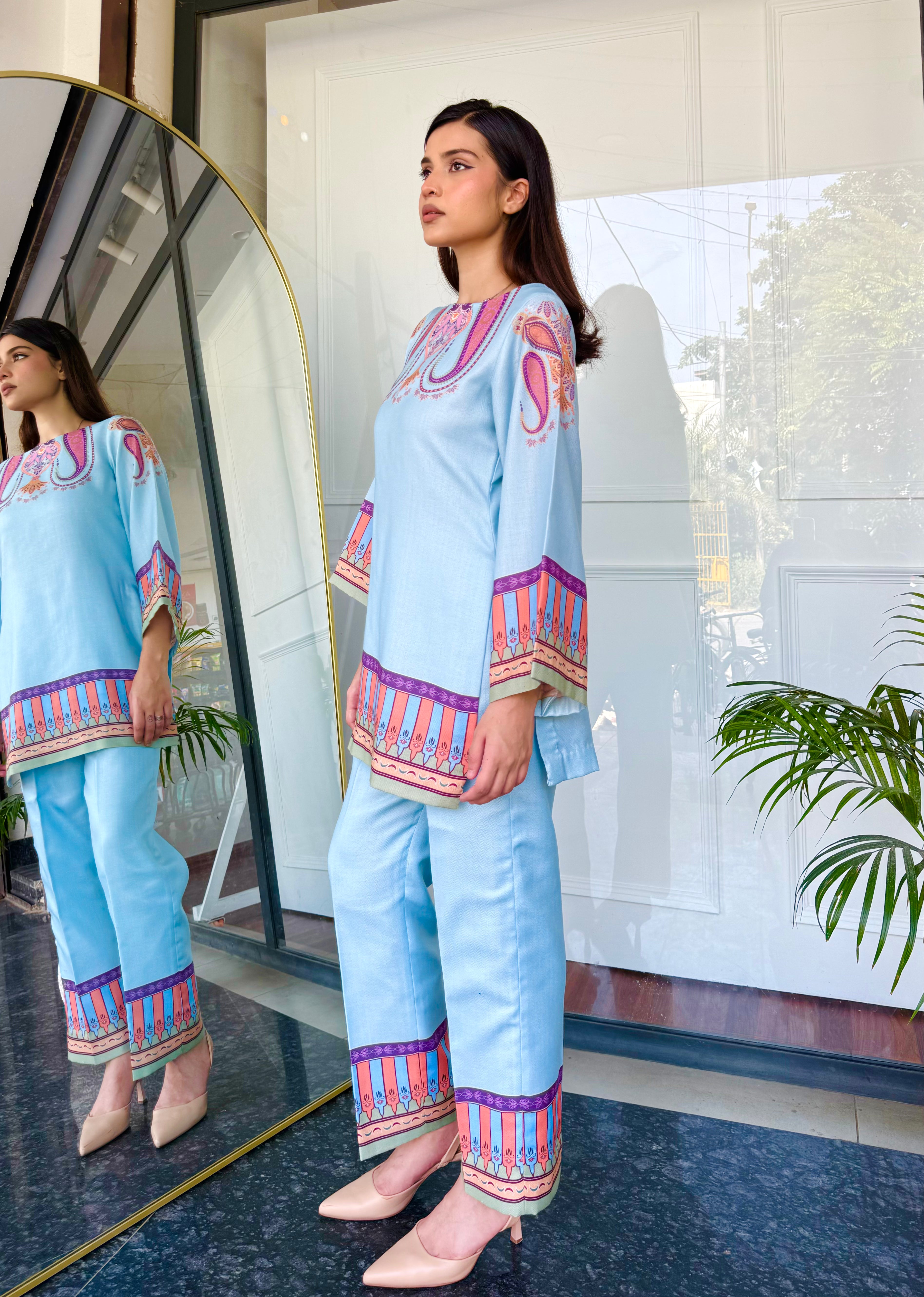 Blue Paisley Kurta Set