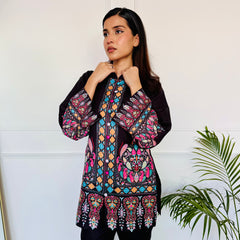 Colorful Black Kurta Set