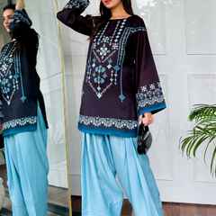 Black & Blue Farshi Salwaar Set
