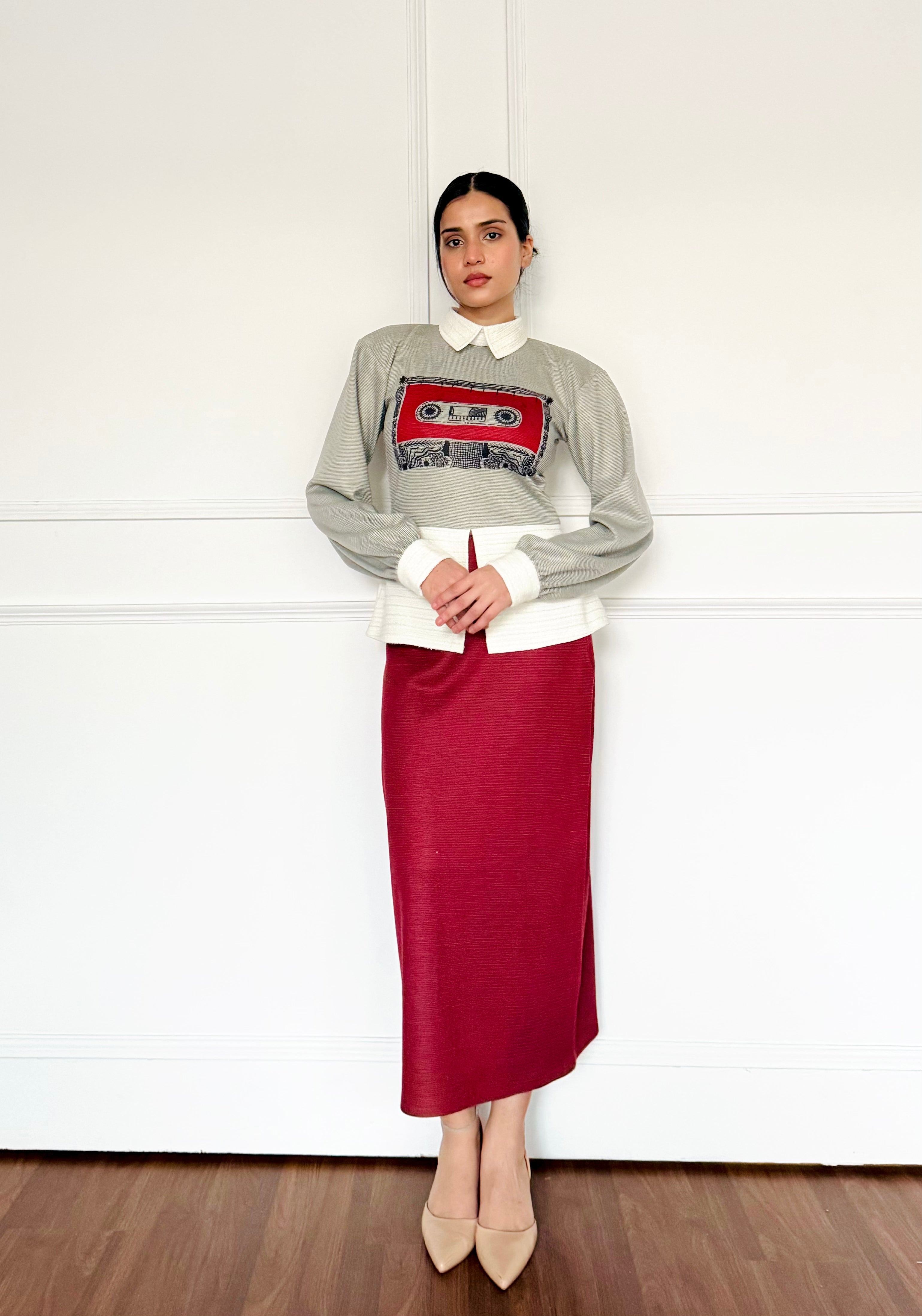 Crimson Winter Skirt Set