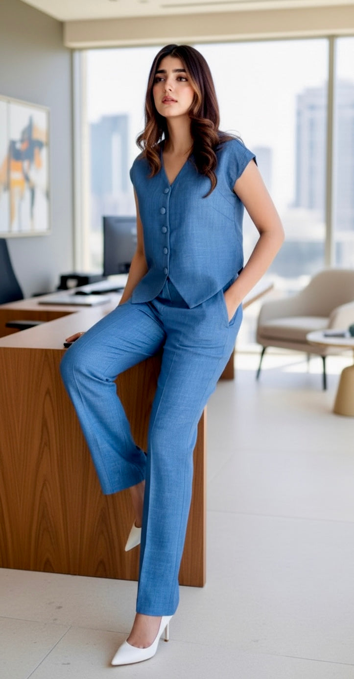 Denim Tone Linen Coord