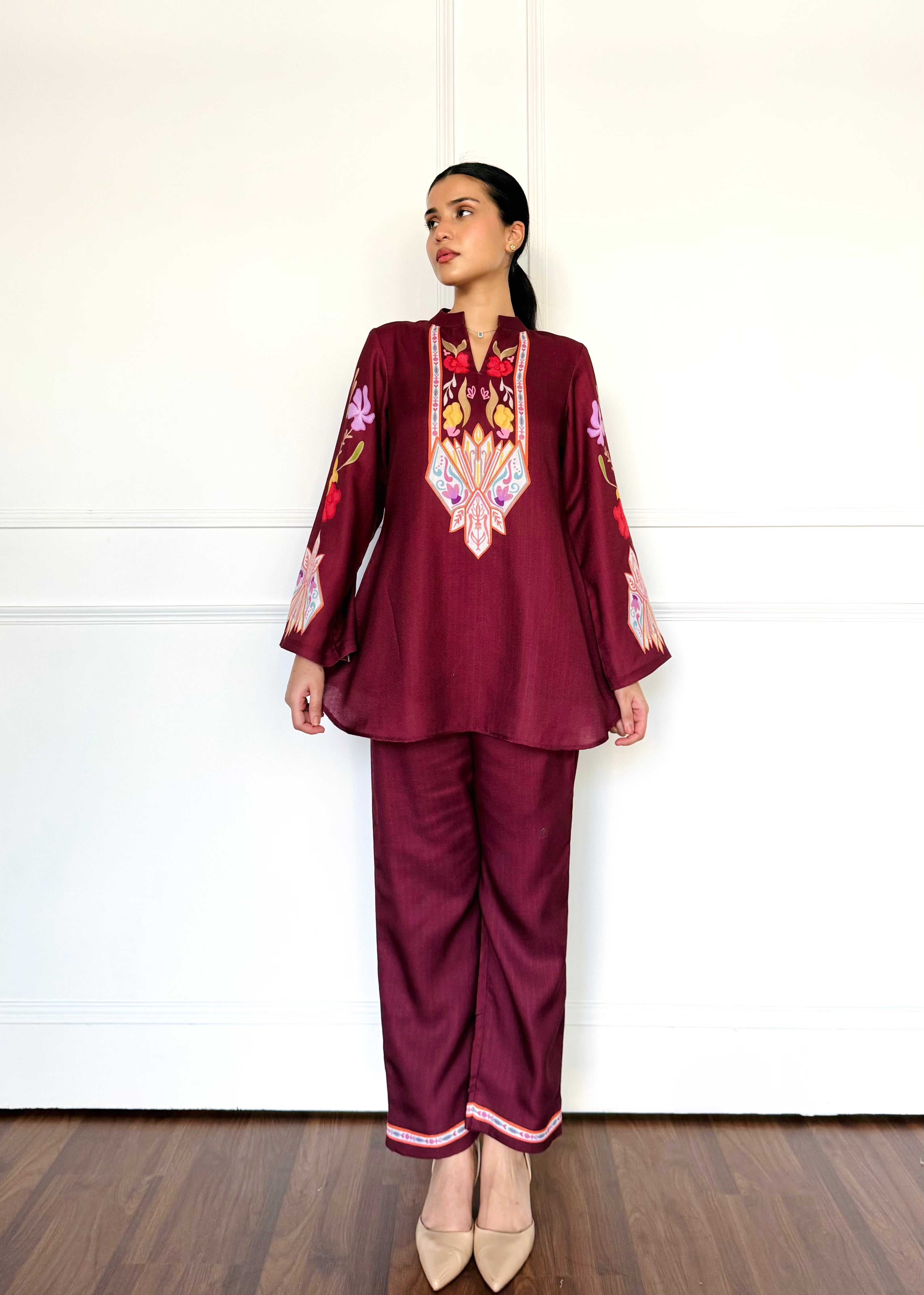 Maroon Winter Co-ord Set