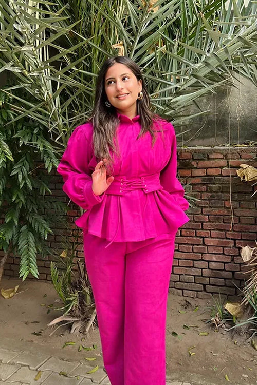 Emma Pink Suede Winter Coord